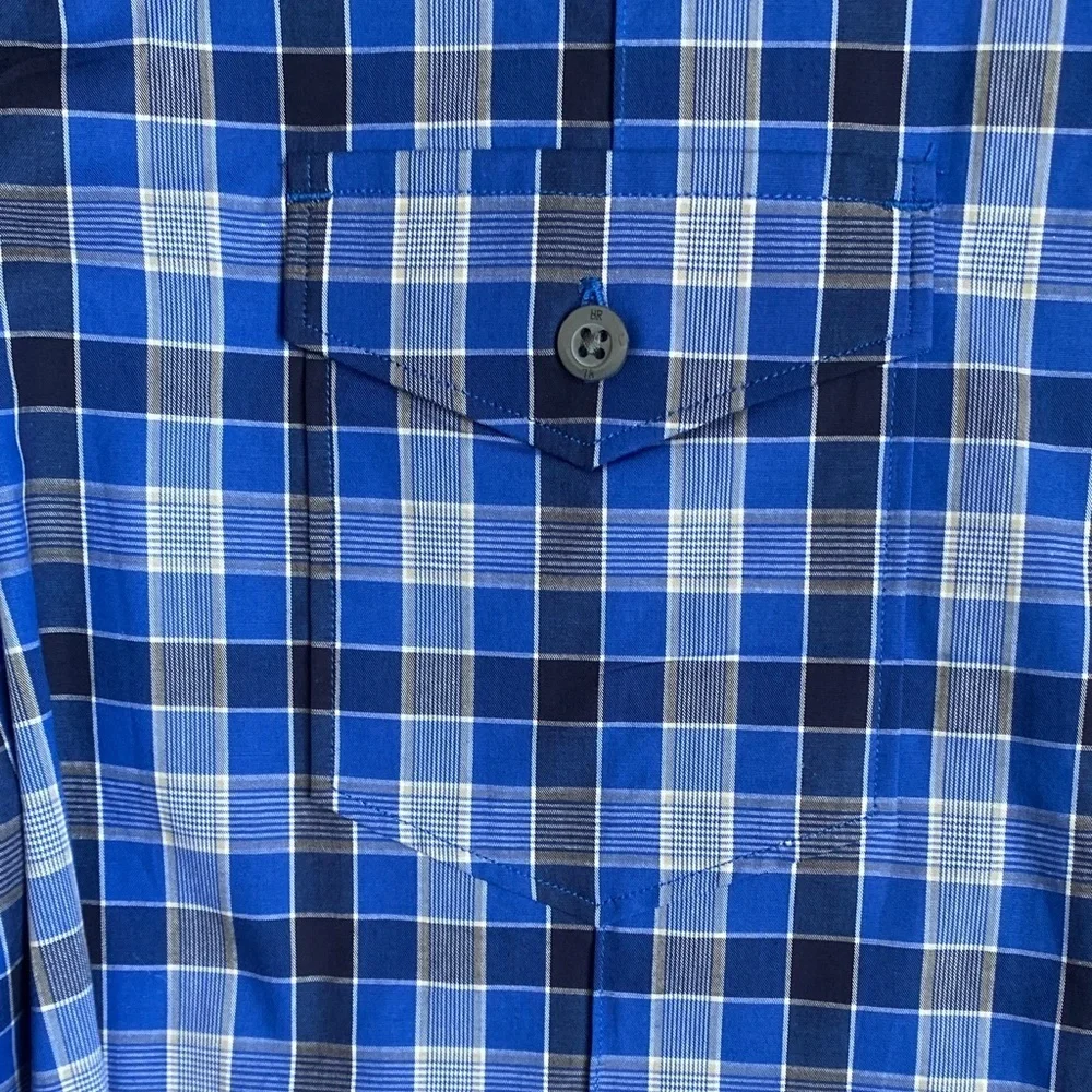 Banana Republic slim fit Blue Checkered Button-Down Shirt